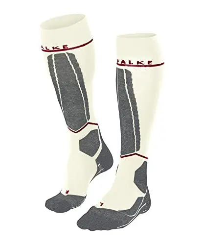 Produktbild: FALKE Damen Skisocken SK4 Energizing Light W Kh Wolle Funktionsmaterial mit Kompression 1 Paar, Weiß Off-White 2040, 41-42