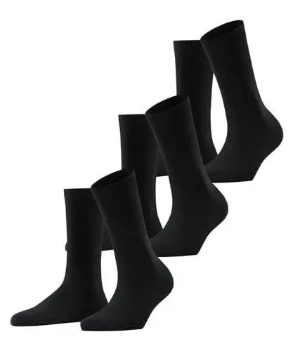 Produktbild: FALKE Damen Socken Family Multipack W So nachhaltige Baumwolle einfarbig 3 Paar, Schwarz Black 3009, 39-42