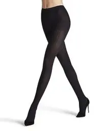 Produktbild: FALKE Damen Strumpfhose Prime Rib 60 DEN W Ti halb-blickdicht gemustert 1 Stück, Schwarz Black 3009, M-L