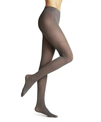 Produktbild: FALKE Damen Pure Matt 50 DEN Strumpfhose halb blickdicht matt reißfest druckfreier Komfortbund Feinstrumpfhose verstärkte Fußspitze feiner Naht feines weiches WE CARE Material 1 Stück, Grau (Platinum 3903), M-L