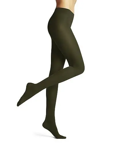 Produktbild: FALKE Damen Pure Matt 50 DEN Strumpfhose halb blickdicht matt reißfest druckfreier Komfortbund Feinstrumpfhose verstärkte Fußspitze feiner Naht feines weiches WE CARE Material 1 Stück, Grün (Artichoke 7436), M-L