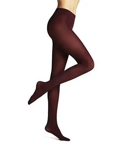 Produktbild: FALKE Damen Strumpfhose Pure Matt 50 DEN W TI halb-blickdicht einfarbig 1 Stück, Rot (Barolo 8596), S-M