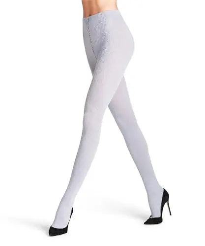 Produktbild: FALKE Damen Strumpfhose Temple Angel Lyocell Wolle dick gemustert 1 Stück, Grau (Lunar 3225), L