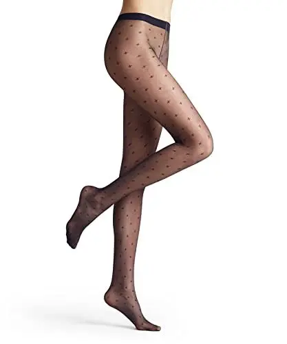 Produktbild: FALKE Damen Strumpfhose Zodiac W TI Transparent gemustert 1 Stück, Blau (Marine 6179), M-L