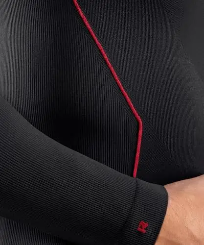 Produktbild: FALKE Herren Warm Tight Fit Zip L/S Langarmshirt, Schwarz (Black-Fuego), S EU