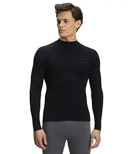 Produktbild: FALKE Herren Baselayer-Shirt Warm High Neck M L/S SH Funktionsgarn schnelltrocknend 1 Stück, Schwarz (Black 3000), XL