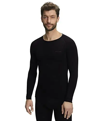Produktbild: FALKE Herren Baselayer-Shirt Warm Round Neck M L/S SH Funktionsgarn Schnelltrocknend 1 Stück, Schwarz (Black 3000), M