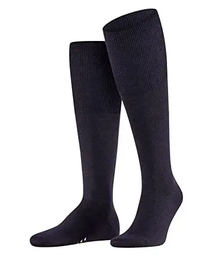 Produktbild: FALKE Herren Kniestrümpfe Airport M Kh Wolle Baumwolle lang einfarbig 1 Paar, Blau Dark Navy 6370, 43-44