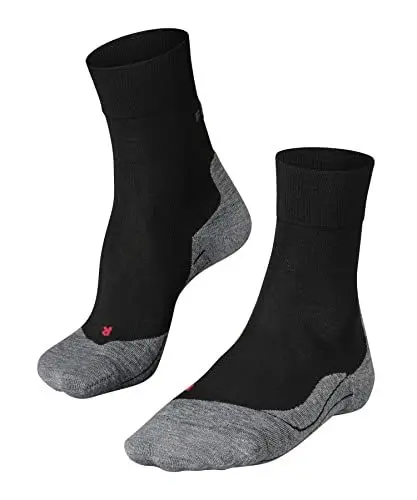 Produktbild: FALKE Herren Laufsocken RU4 Endurance Wool M So Wolle Funktionsmaterial antiblasen 1 Paar, Schwarz Black-Mix 3010, 46-48