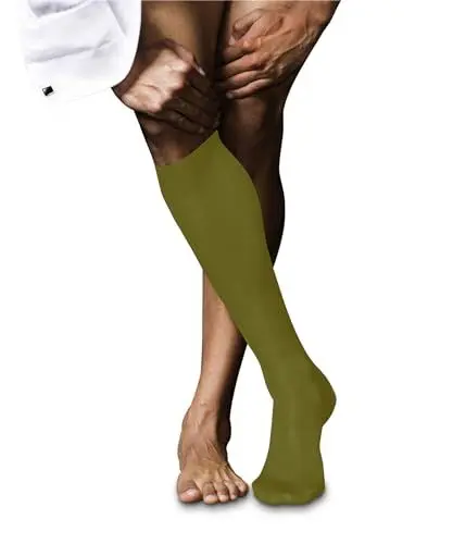 Produktbild: FALKE Herren Kniestrümpfe No. 9 M Kh Baumwolle lang einfarbig 1 Paar, Grün Vegetal 7471, 43-44