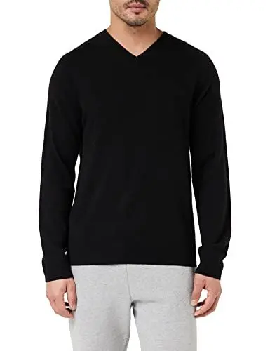 Produktbild: FALKE Herren Pullover Luxury V-Neck M PU Kaschmir weich hautfreundlich 1 Stück, Schwarz (Black 3000), L