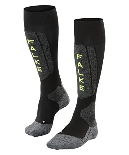 Produktbild: FALKE Herren Skisocken SK5 Expert M Kh Wolle Funktionsmaterial warm dünn 1 Paar, Schwarz Black-Lightning 3171, 46-48