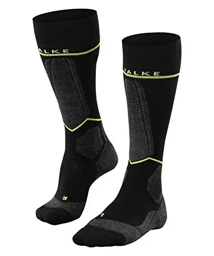 Produktbild: FALKE Herren Skisocken SK Energizing Wool M KH Wolle mit Kompression 1 Paar, Schwarz (Black-Lightning 3171) - Wadenumfang W4, 43-46