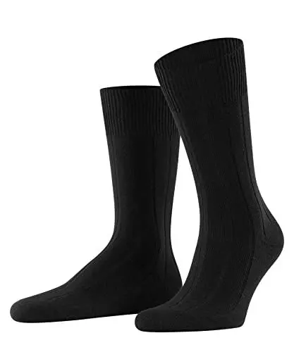 Produktbild: FALKE Herren Socken Lhasa Rib M SO Wolle Kaschmir einfarbig 1 Paar, Schwarz (Black 3000), 43-46
