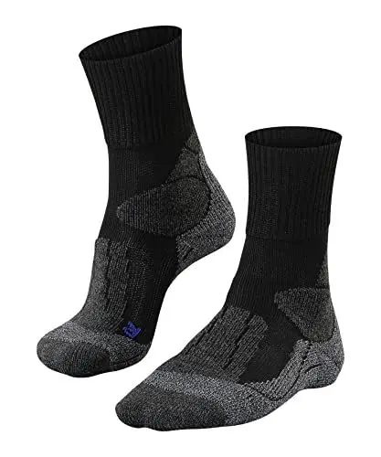 Produktbild: FALKE Herren Wandersocken TK1 Adventure Cool M So Lyocell Funktionsmaterial antiblasen dick 1 Paar, Schwarz Black-Mix 3010, 46-48