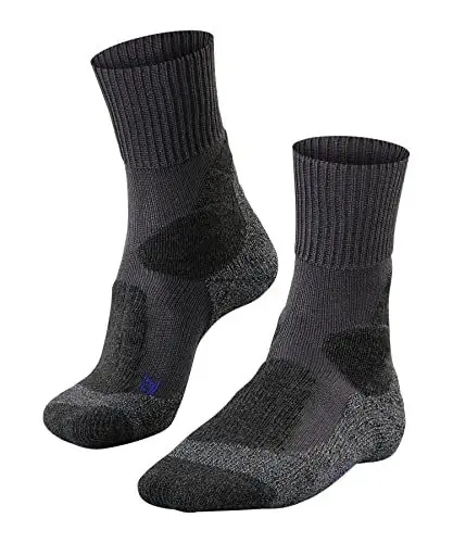 Produktbild: FALKE Herren Wandersocken TK1 Adventure Cool M SO Lyocell Funktionsmaterial antiblasen dick 1 Paar, Grau (Asphalt Melange 3180), 46-48