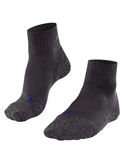 Produktbild: FALKE Herren Wandersocken TK2 Explore Cool Short M Sso Lyocell Funktionsmaterial antiblasen dick 1 Paar, Grau Asphalt Melange 3180, 46-48