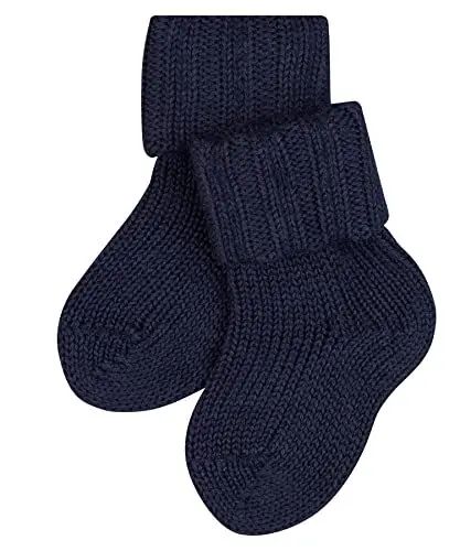 Produktbild: FALKE Unisex Baby Socken Flausch B So Wolle Baumwolle einfarbig 1 Paar, Blau Dark Navy 6370, 74-80