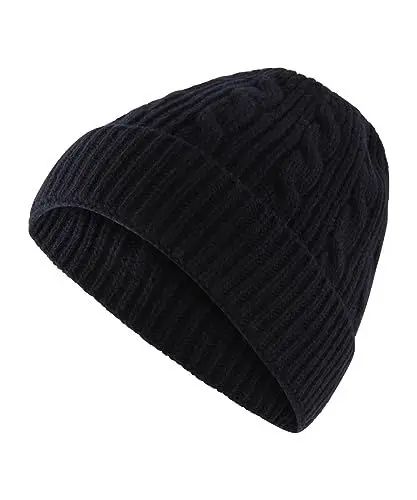 Produktbild: FALKE Unisex Beanie-Mütze Basic Hat Cable Knit U BE Wolle schnelltrocknend warm 1 Stück, Blau (Navy Melange 6398), ONESIZE