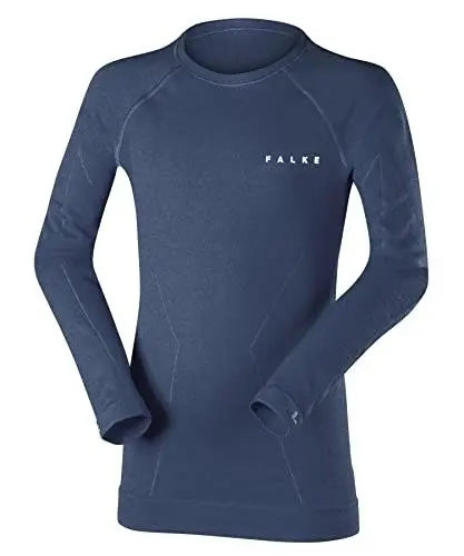 Produktbild: FALKE Unisex Kinder Baselayer-Shirt Wool-Tech K L/s Sh Wolle Funktionsmaterial schnelltrocknend 1 Stück, Blau Capitain 6751, 146-152