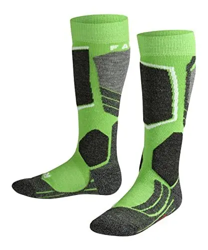 Produktbild: FALKE Unisex Kinder Skisocken SK2 Intermediate K Kh Wolle Funktionsmaterial warm dick 1 Paar, Grün Vivid Green 7231, 31-34