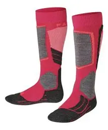 Produktbild: FALKE Unisex Kinder Skisocken SK2 Intermediate K KH Wolle warm dick 1 Paar, Rot (Rose 8564), 23-26