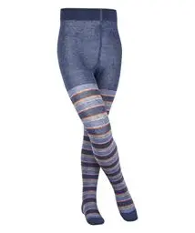 Produktbild: FALKE Unisex Kinder Strumpfhose Mixed Stripe, Baumwolle, 1 Stück, Blau (Light Denim 6660), 80-92