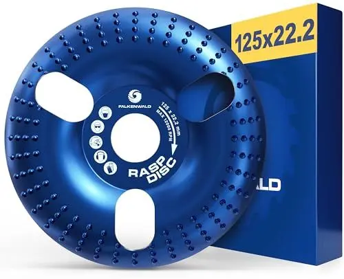 Produktbild: FALKENWALD® ClearView Raspelscheibe 125 Holz - Frässcheibe für Winkelschleifer Holz, Flex Scheibe Holz 125mm, Schruppscheiben, Holz schleifen - Rasp Disc Arc Vision
