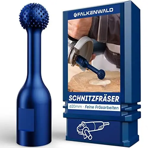 Produktbild: FALKENWALD® Kugelfräser Holz 20mm Fein - Winkelschleifer Zubehör für Holzbearbeitung - Frässcheibe für Winkelschleifer Holz - Fräsbohrer Holz Fräser - Kugel Raspel Holz