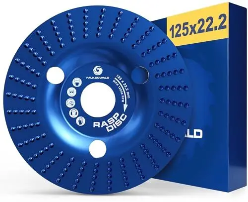 Produktbild: FALKENWALD® Raspelscheibe 125 Flach - Frässcheibe für Winkelschleifer Holz, Flex Scheibe 125mm, Schruppscheiben - RASP DISC FLAT