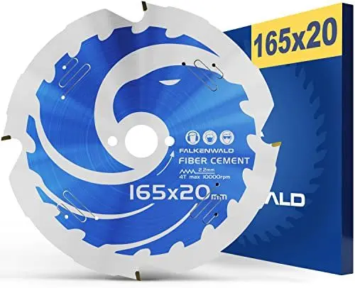 Produktbild: FALKENWALD® Sägeblatt Faserzement 165x20-4 Diamantzähne - Ideal für Fiber Cement - Kompatibel mit Makita Sägeblatt 165 DHS680RTJ, Makita SP 6000K1, Bosch GKT 55 GCE