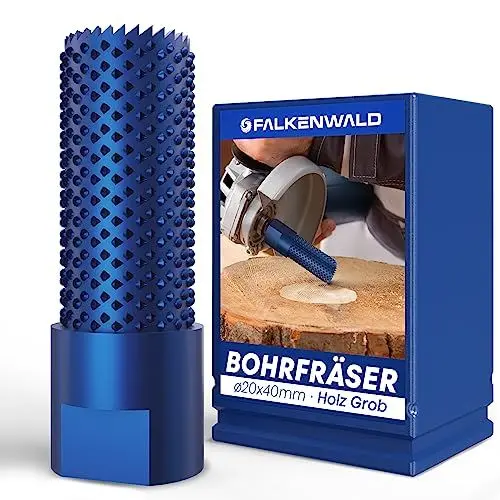 Produktbild: FALKENWALD® Fräsbohrer Holz 20mm Grob - Winkelschleifer Zubehör für Holzbearbeitung - Frässcheibe für Winkelschleifer