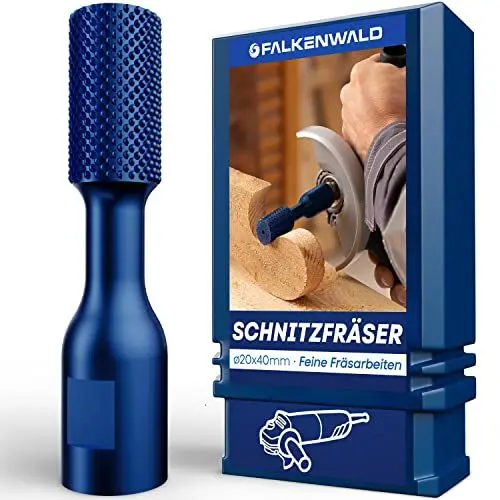 Produktbild: FALKENWALD® Zylinderfräser Holz Fein 20mm - Winkelschleifer Zubehör für Holzbearbeitung - Frässcheibe für Winkelschleifer Holz - Fräsbohrer Holz Fräser - Zylindrische Raspel Holz
