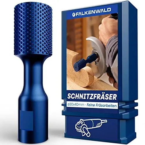 Produktbild: FALKENWALD® Zylinderfräser Holz 30mm Fein - Winkelschleifer Zubehör für Holzbearbeitung - Frässcheibe für Winkelschleifer Holz - Fräsbohrer Holz Fräser - Zylinder Raspel Holz