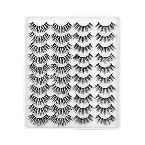 Produktbild: Falsche Wimpern, 20 Paar 6D Falsche Wimpern Verdickung Weiche Wiederverwendbare Verlängerungswimpern (MC-5)