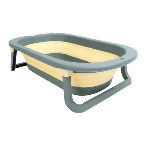 Produktbild: Faltbare Badewanne für Kleinkinder, Abflussloch, Faltbare Babybadewanne, Rutschfest, Tragbar, Platzsparend, Multifunktional für Zuhause (GREEN)