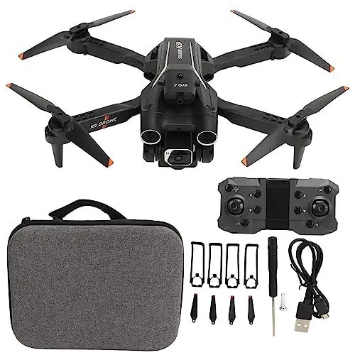 Produktbild: Faltbare Quadcopter-Drohne, K9 FPV RC Quadcopter mit 1080P 4K HD Daul-Kamera, 20 Minuten Flugzeit, Intelligentes Schweben und Hindernisvermeidung, 50-Fach Zoom-WLAN-Drohne