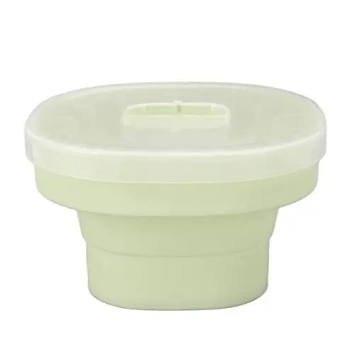 Produktbild: Faltbarer Eiskübel aus Weichem Silikon, Platzsparender Tragbarer Eiskübel, Getränkekühler für Picknick-Partys (Matcha-Grün)