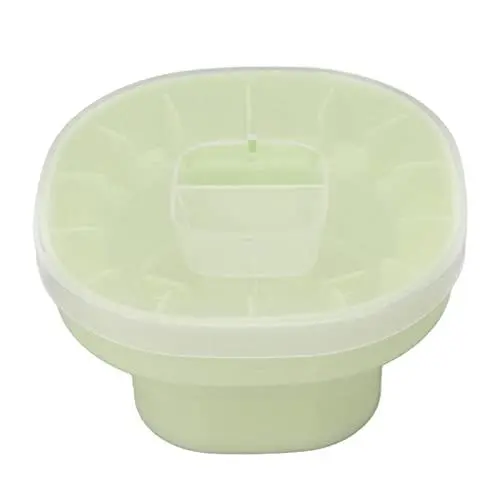 Produktbild: Faltbarer Eiskübel mit Deckel, Silikon-Eiskübel, Getränkekühler, Tragbares Champagnerfass für Cocktailbar und Partys (Matcha-Grün)