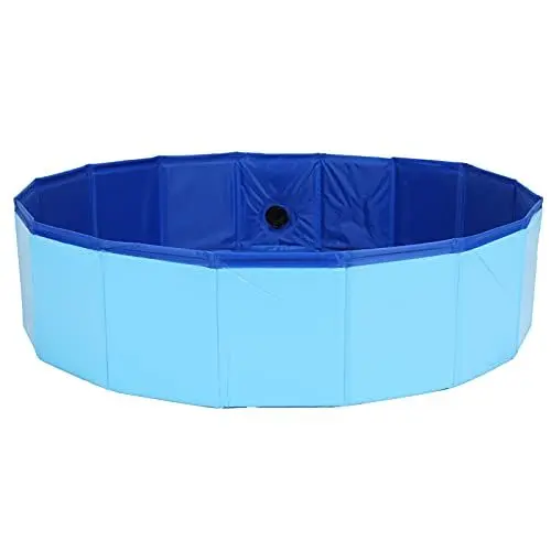 Produktbild: Faltbarer Haustierpool Kunststoff Zusammenklappbare Hundebadewanne Faltbarer Hundepool PVC-Badewanne (80x20cm)