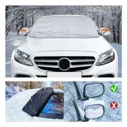 Produktbild: Jiltlu Auto Frontscheibenabdeckung Scheibenabdeckung Winter,Auto Windschutzscheibenabdeckung,Autoscheibenabdeckung,Magnetisch Frostabdeckung Sonnenschutz Car Windscreen Covers for Winter-145CMx115CM