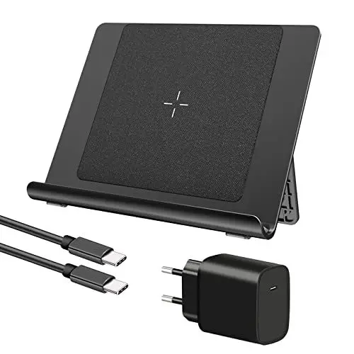 Produktbild: Faltbares Kabelloses Ladedock für Fire HD 10 Plus/Fire HD 8 Plus,für Kindle Paperwhite Signature Edition,Gcstnn Fast Wireless Ladeständer Weit kompatibel mit iPhone, Samsung Galaxy, Google.
