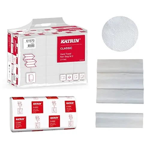Produktbild: Falthandtücher / Papierhandtücher Katrin Non-Stop M2, weiß, 2-lagig, 24x24 cm, 4000 Tücher im Handy Pack