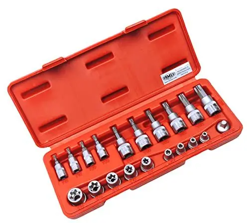 Produktbild: FAMEX 10520 Schraubersatz für Torx Schrauben - Schrauber Satz 20-tlg., Steckschlüsselsatz und Biteinsätze