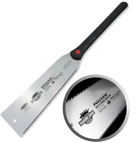 Produktbild: FAMEX 5510 Profi Japansäge Ryoba - Japanische Zugsäge - Doppel Feinschnittsäge mit 2 verschiedenen Zahnungen - Feinsäge Holzsäge Handsäge