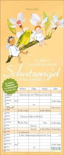 Produktbild: Familientimer Schutzengel 2024: Familienplaner - 4 große Spalten mit viel Platz. Hochwertiger Familienkalender mit netten Sprüchen, Ferienterminen und Vorschau bis März 2025. 19 x 46 cm.
