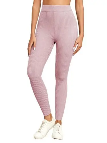 Produktbild: Famulily Damen High Waisted Thermal Slim Tights Winter Warm Gym Yoga Leggings für Damen (S, Rosa)