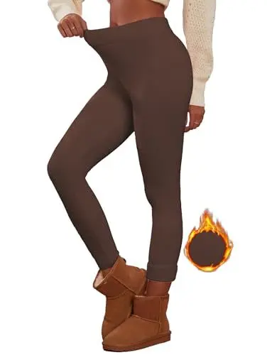 Produktbild: Famulily Winter-Lauf-Leggings Frauen extra Dicke warme Gymnastikhosen Plus Size Lady flauschig gefütterte Leggings Kaffee XS/S