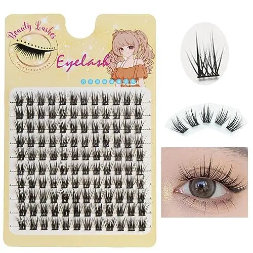 Produktbild: Fan Künstliche Wimpern Natural Wispy Individual Lashes, 11-12-13mm-C Cluster Lashes Pack for DIY Premade Fans False Eyelashes Extension