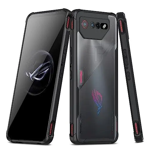 Produktbild: Fanbiya Hülle für ROG Phone 7 7 Ultimate Handyhülle Klar PC Back Eingebauter Kameraschutz Anti Kratzer Stoßfeste Schutzhülle Schwarz